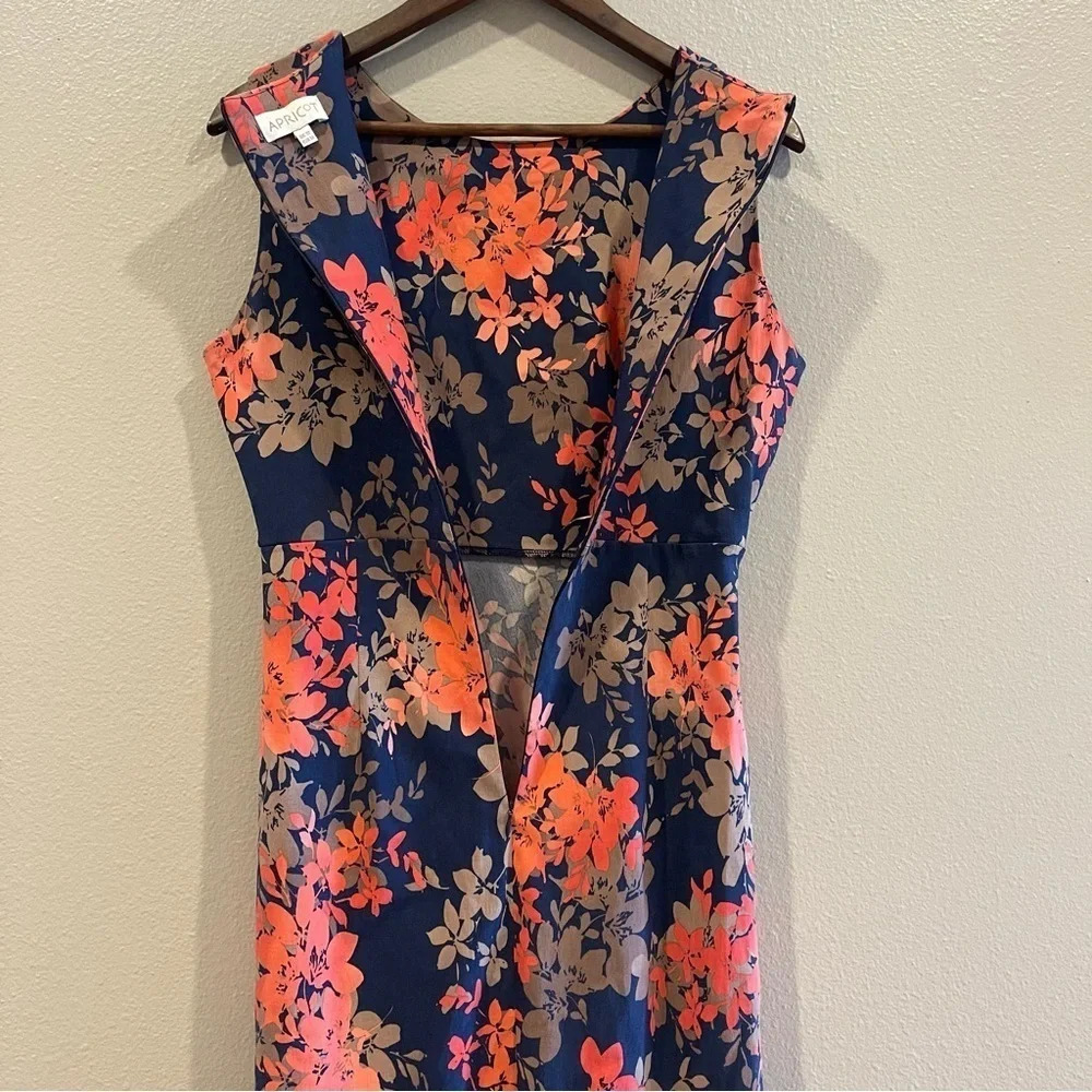 Apricot Navy Floral Ruched Sheath Bodycon Dress size 12 - Picture 9 of 11